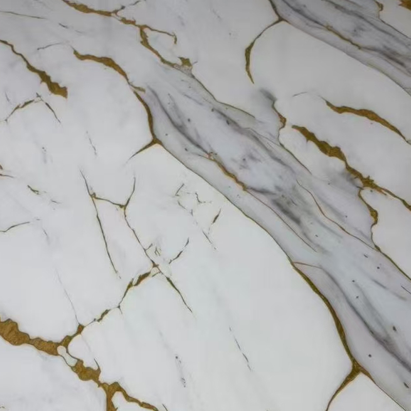 Revêtement de mur en marbre artificiel enduit UV ignifuge pour le hall de l'hôtel